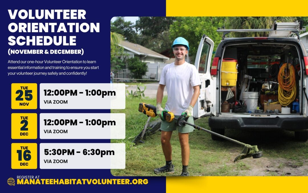 Volunteer Orientation Dates (November-December 2025)